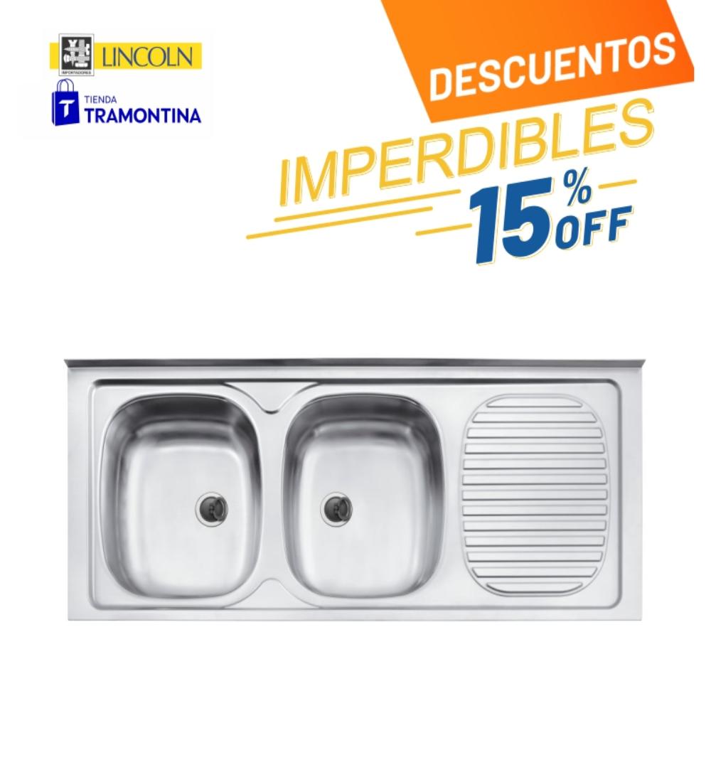 Pileta doble Tramontina 1.20 Izquierda
